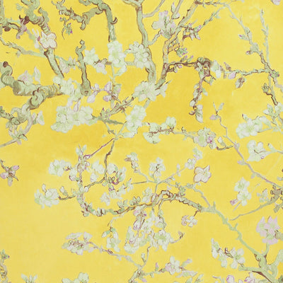 Almond Blossoms - Yellow Wallpaper