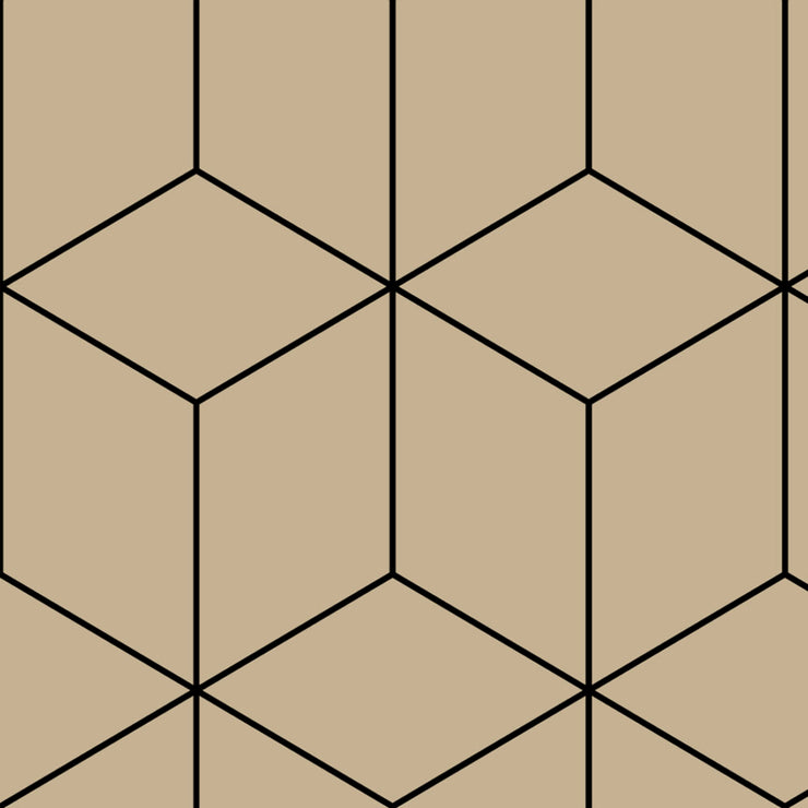Stacked Cubes - Beige Wallpaper
