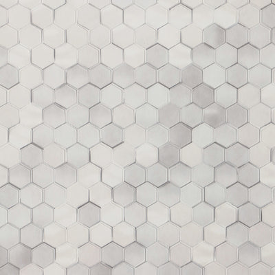 Hexagon Wallcovering - White