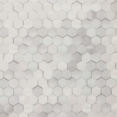 Hexagon Wallcovering - White