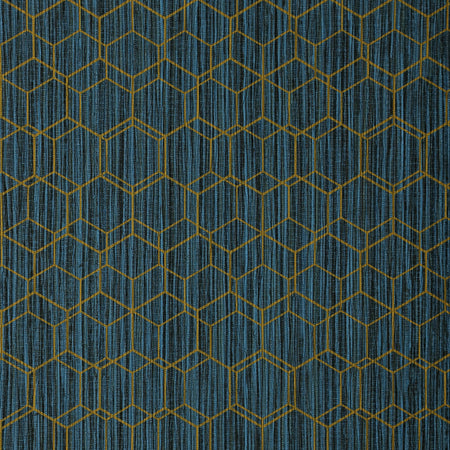 Wire Hex Wallcovering - Blue