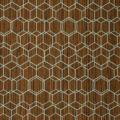 Wire Hex Wallcovering - Brown