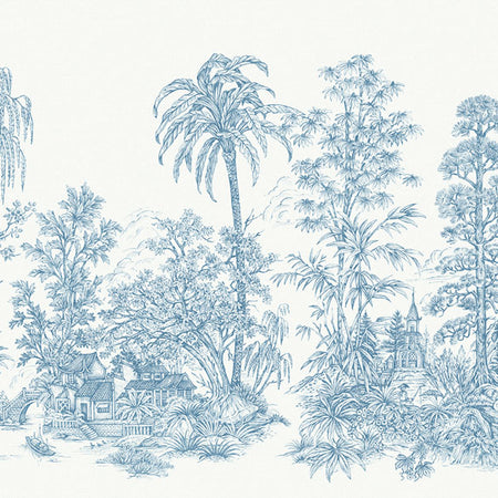 Mandalay White Blue Mural