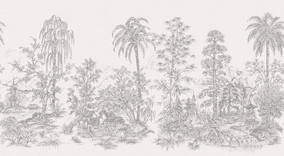 Mandalay White Black Wallcovering