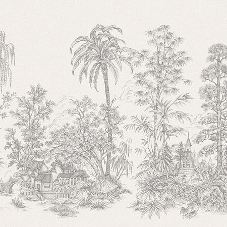 Mandalay White Black Wallcovering