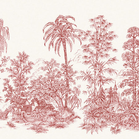 Mandalay White Red Wallcovering