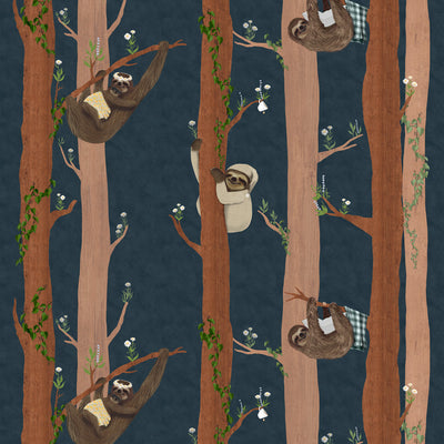 Sleepy Sleepy Sloths Wallcovering - Tilia