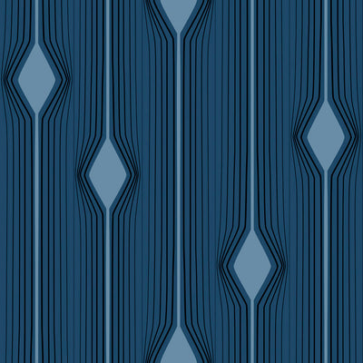 Diamond Stripes - Blue Wallpaper