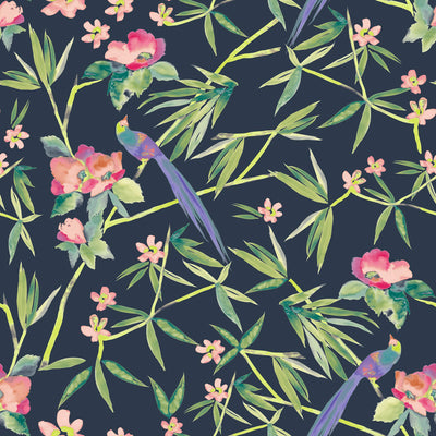 African Night Flight Wallcovering - Evergreen