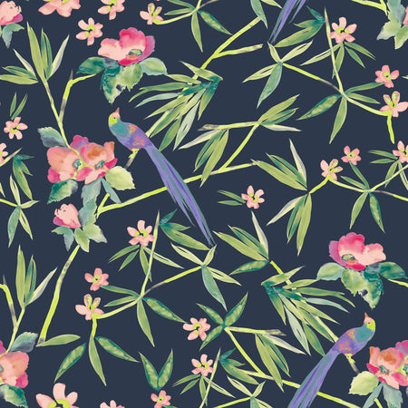 African Night Flight Wallcovering - Evergreen