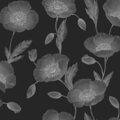 Papaver Wallcovering - Charcoal