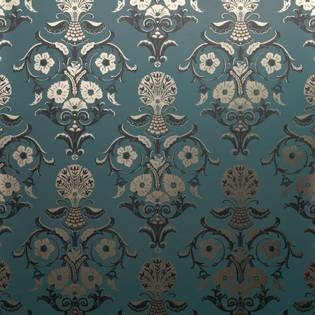 Manchester Wallcovering - Gold and Teal