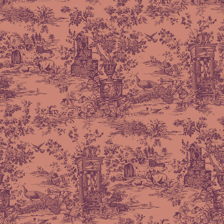 Peacock Toile Wallcovering - Brabant