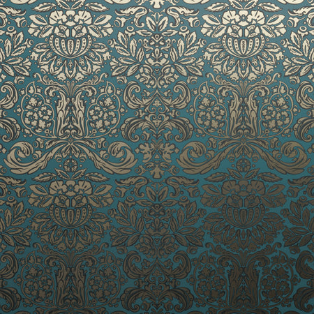 Urbana Wallcovering - Gold and Teal