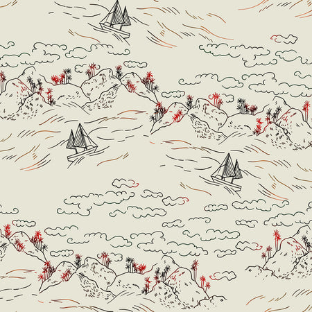 Ocean Toile Wallcovering - Mast
