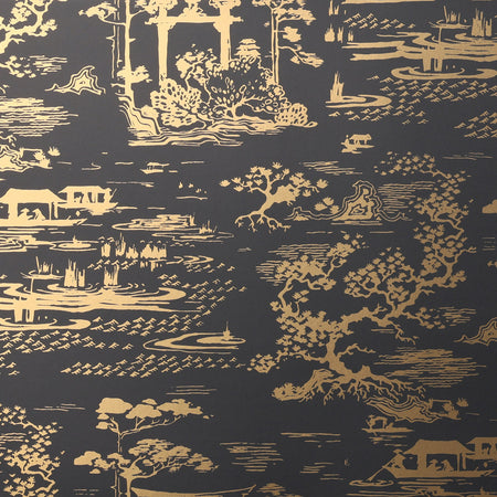 Chisen Wallcovering - Gilded Obsidian