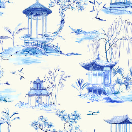 Suzhou Toile Wallcovering - Sky