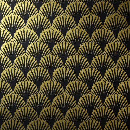 Art Deco Fans Wallcovering - Black & Gold