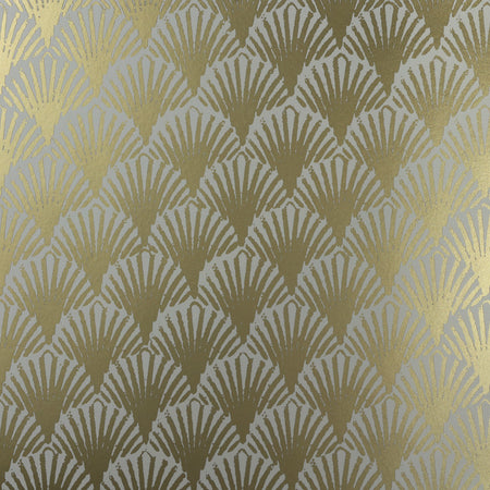 Art Deco Fans Wallcovering - Gold & Cream