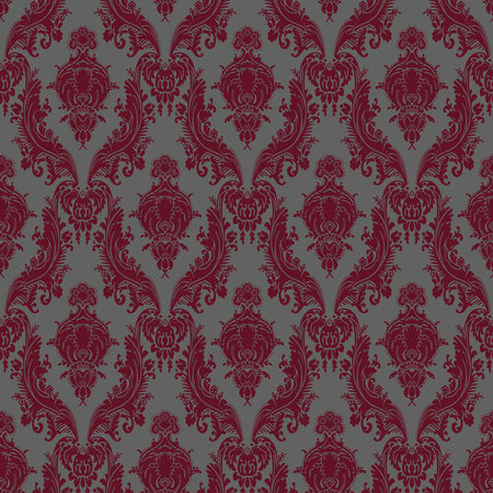 Petite Heirloom Wallcovering - Burgundy & Slate