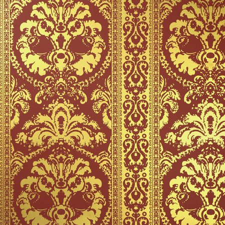 St. Moritz Wallcovering - Red & Gold