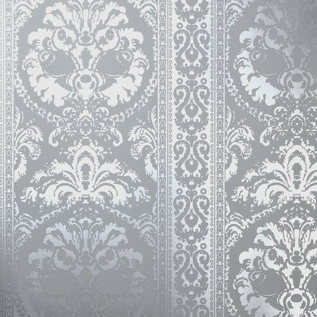 St. Moritz Wallcovering - White & Silver