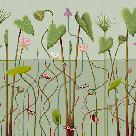 Aquavita Repeating Mural - Seafoam