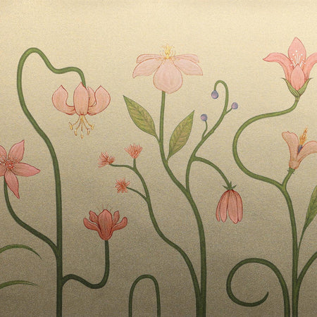 Fleurline Repeating Mural - Antique Gold