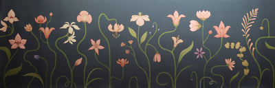 Fleurline Repeating Mural - Midnight
