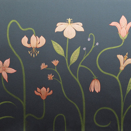 Fleurline Repeating Mural - Midnight