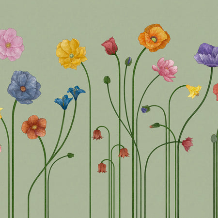 Mélodie Repeating Mural - Seafoam