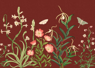 Noctiflora Repeating Mural - Brick