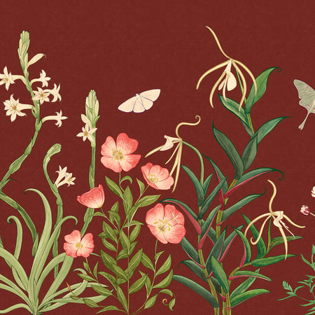 Noctiflora Repeating Mural - Brick