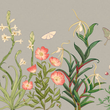 Noctiflora Repeating Mural - Grey