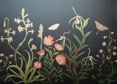 Noctiflora Repeating Mural - Midnight