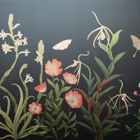 Noctiflora Repeating Mural - Midnight