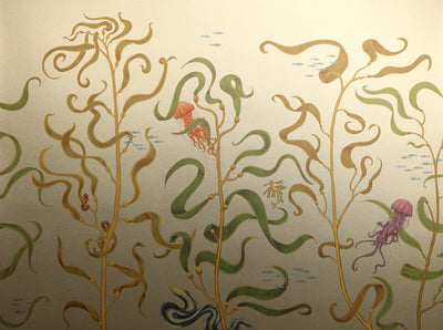 Ondine Repeating Mural - Antique Gold