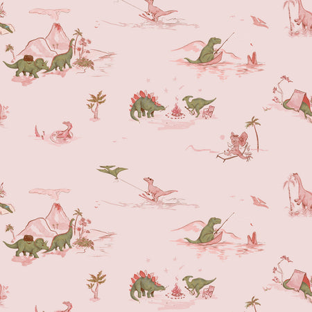 Dino Camp Wallcovering - Strawberry