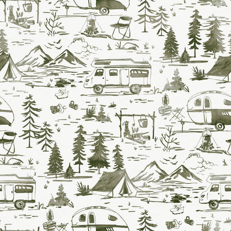 Happy Camper Wallcovering - Alpine Moss