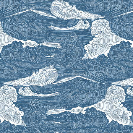 High Seas Wallcovering - Midnight Tide