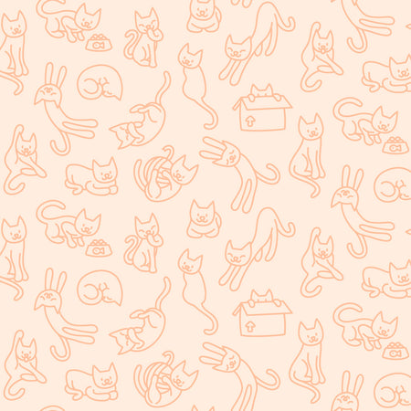 Cat Person Wallcovering - Apricot