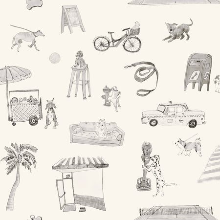 Dog Walk Wallcovering - Salt and Pupper