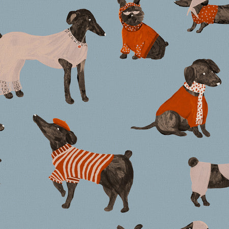 Haute Dog Wallcovering - Atelier Blue