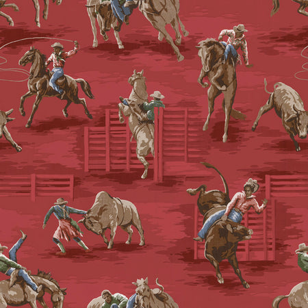 Round-Up Rodeo Wallcovering - Red