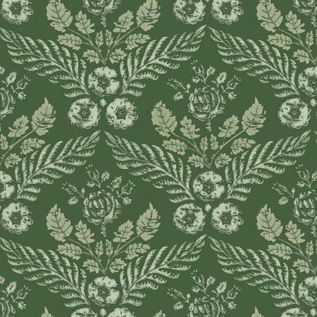 Edgartown Floral Wallcovering - Hunter Green