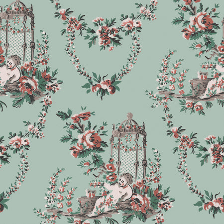 Garden Pavilion Wallcovering - Pastoral Mint