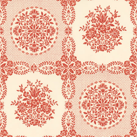 Stencil Block Floral Wallcovering