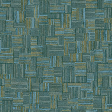 Woven Mosaic Wallcovering - Aquamarine Gold