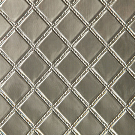 Quilted Vinyl Wallcovering - Silver