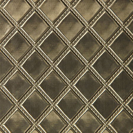 Quilted Vinyl Wallcovering - Brass